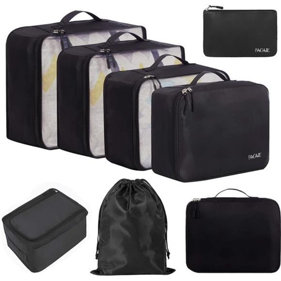 8 Set Packing Cubes Luggage Packing Organizers for Travel Accessories - Picture 1 of 6